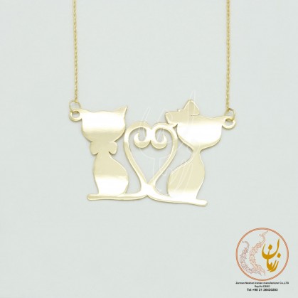 Gold Necklace - Aristocratic Cats Design-ZMM0981